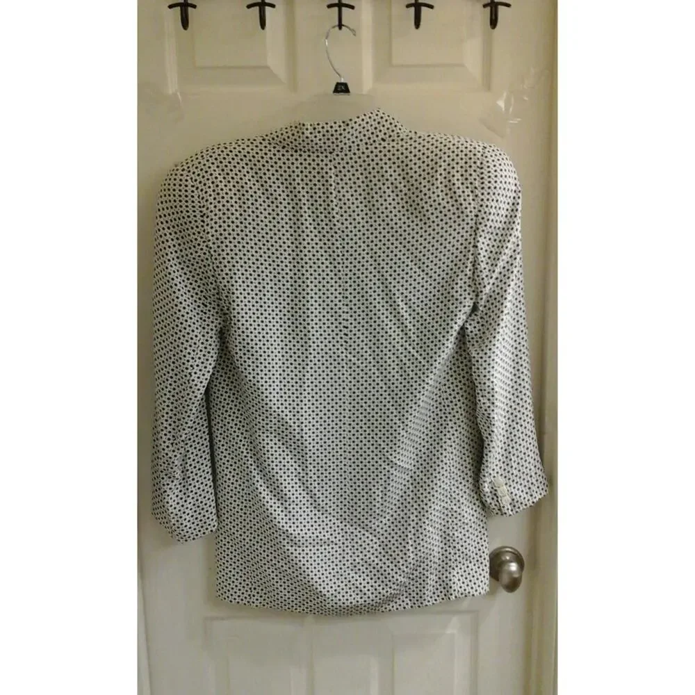 Christian Dior Designer Blazer women 6 100% silk ivory blue dots Luxury Capsule